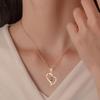 The Same Projection 100 Languages "I Love You" Peach Heart Necklace Women's High Sense