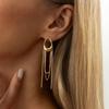 Ingemark Ceative Tassel Link Snake Chain Drop Earrings for Women Wedding Bridal Pierce Earrings New Year Party Daily Jewelry