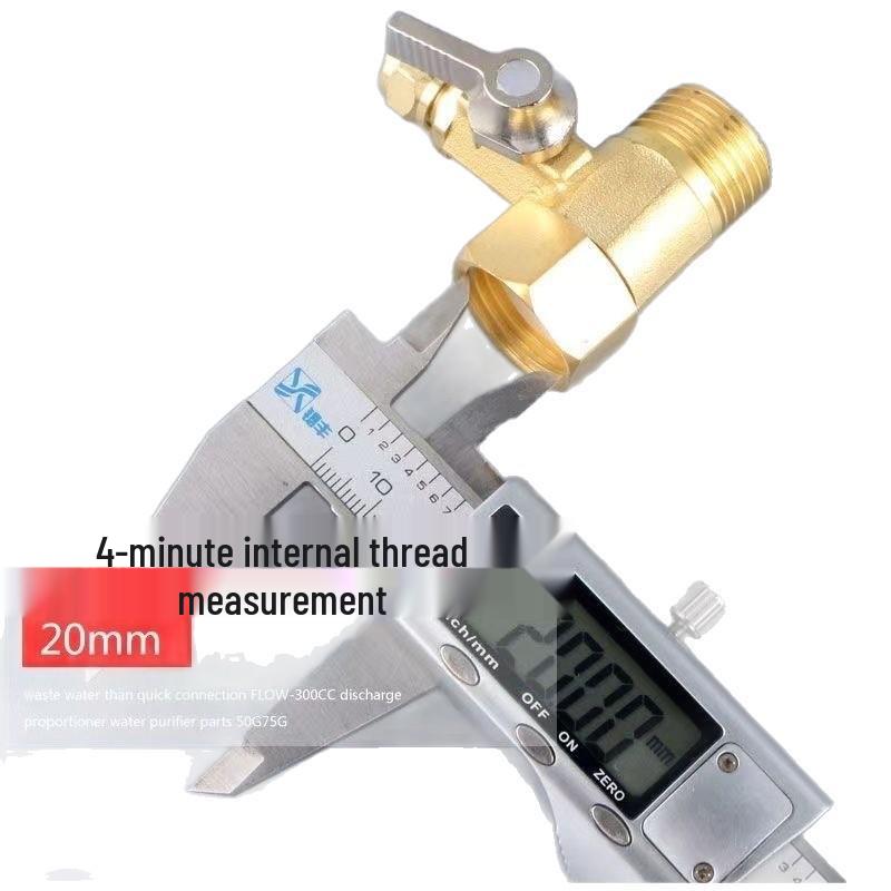 Copper Water Purifier Inlet Tee & Diverter Connector Faucet Adapter