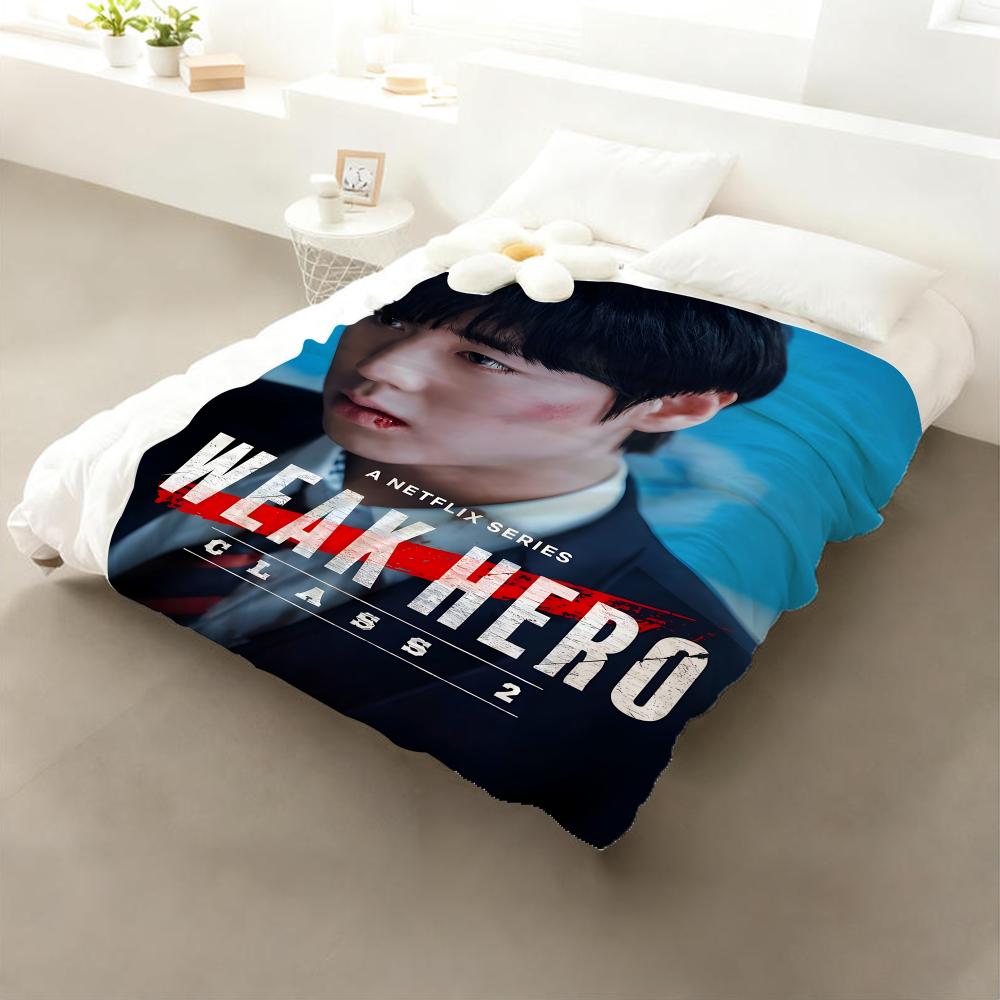 Korean Drama Weak Hero Class 2 Throw Cozy Soft Flannel Throw Lightweight Skin-Friendly For Sofa Bed Office & Travel 75cmx90cm