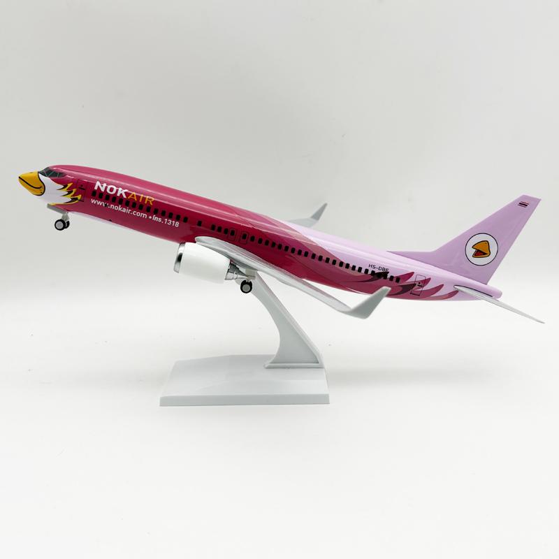 1/240 Scale New 30cm Nok Air Pink B737 Toy Airplane Model Resin Diecast Airplane Model Kit for Collections Displays or Boys Gift