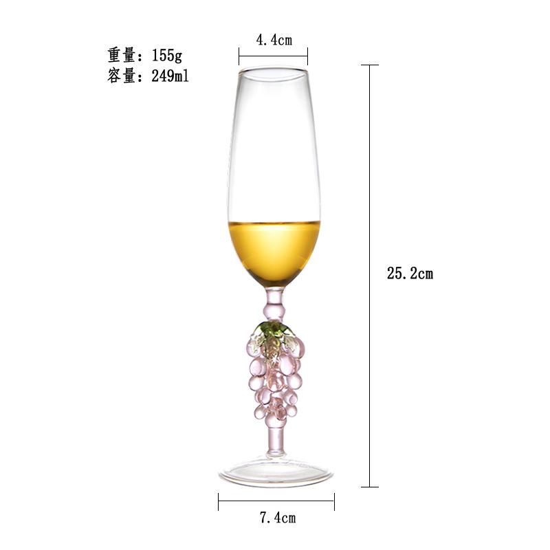 

1 шт. Бокал для шампанского в европейском стиле, бокал для красного вина, креативный розовый бокал в форме винограда, бокал для романтического вина «Любовь» 200-300ML