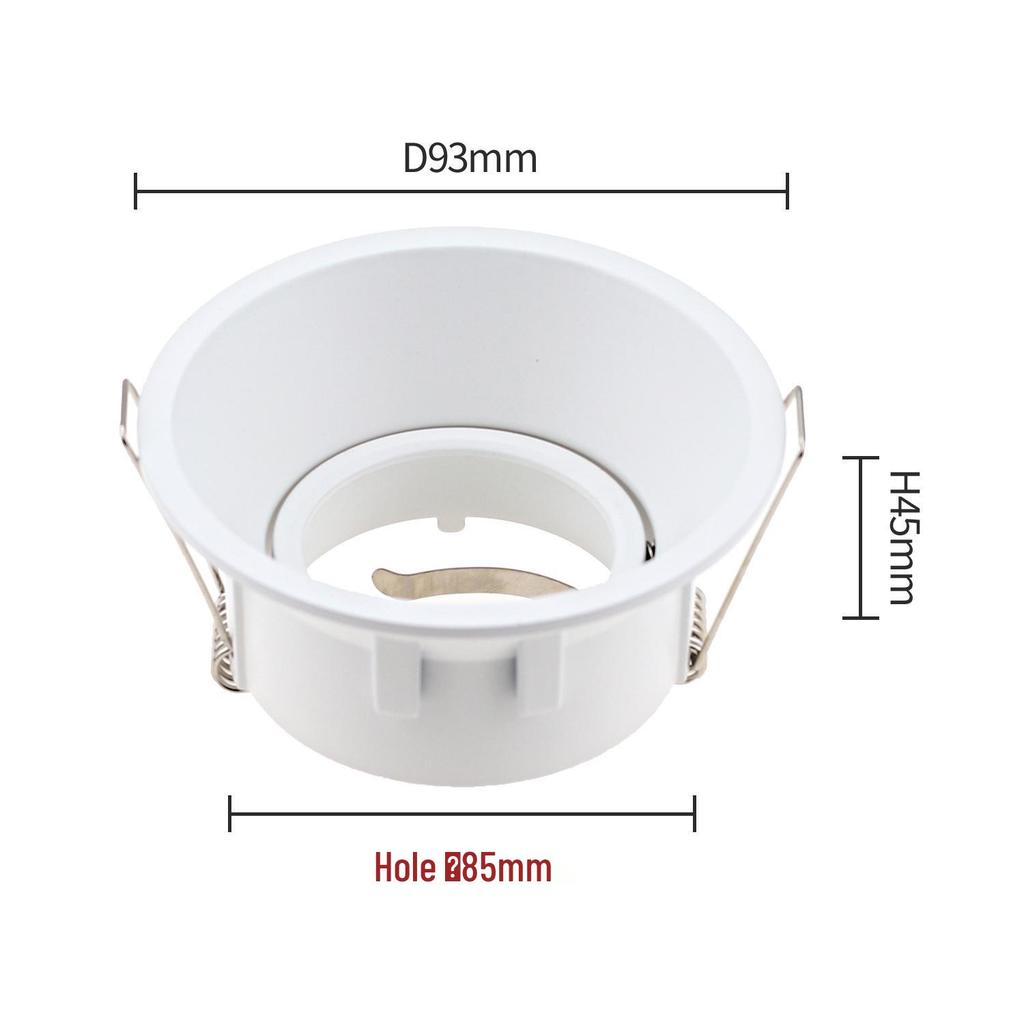 MR16 Anti-Glare Downlight Aluminum Ceiling Light Housing with Narrow Bezel, GU10 Engineering Spotlight Cup Holder