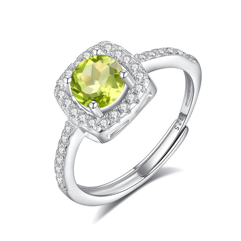 Natural stone jewelry s925 sterling silver fashion versatile ice flower cut crystal ring female Xiaohongshu explosion