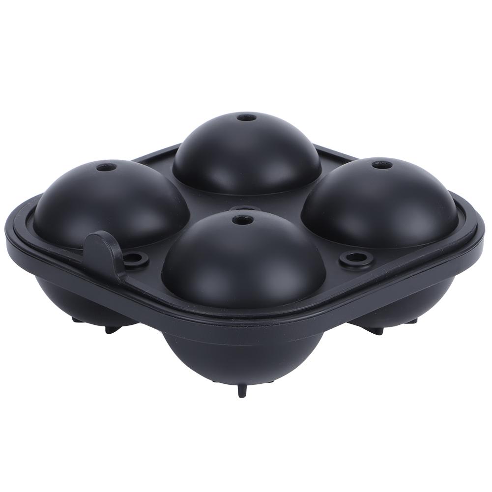 Многофункциональная самодельная силиконовая форма для льда с 4 отверстиями и антипригарным покрытием, поднос для приготовления шариков 6 см, кухонные принадлежности