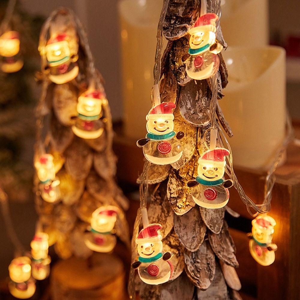 Santa Claus Snowman Christmas LED String Warm Light Garland Lights New Festival Lamp  Christma