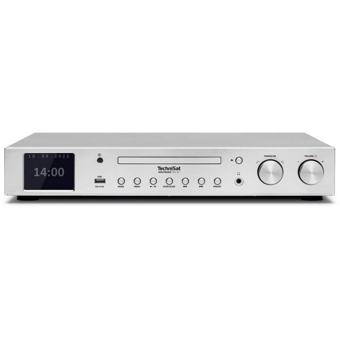 TechniSat DIGITRADIO 143 CD Adaptateur Radio DAB, DAB+, Internet, FM AUX, Bluetooth, CD, USB, WiFi, Radio Internet Avec