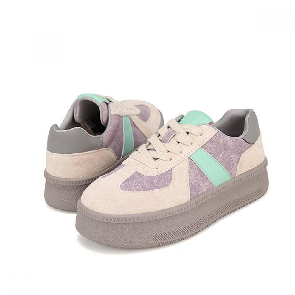 Barbara Leather Accent Color Point 4cm Women S SneakerS Bbh602pr