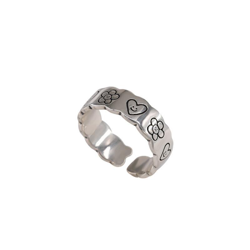 Unique Geometric Copper Ring For Women With Adjustable Design And Stylish Ins Aesthetic