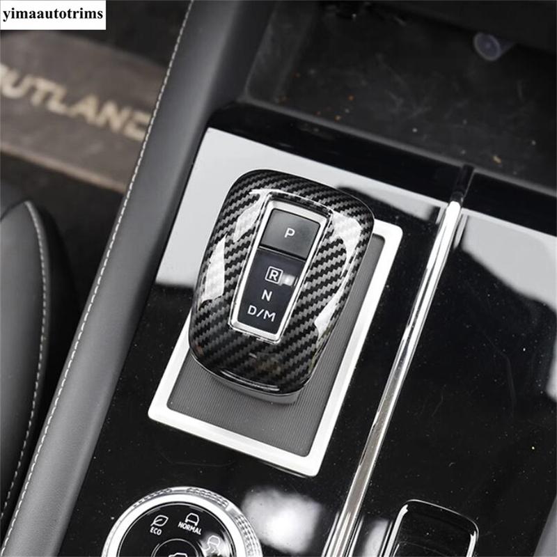 Gear Head Shift Knob Handle Decoration Cover Trim For Mitsubishi Outlander 2024 2025 ABS Carbon Fiber Accessories Interior