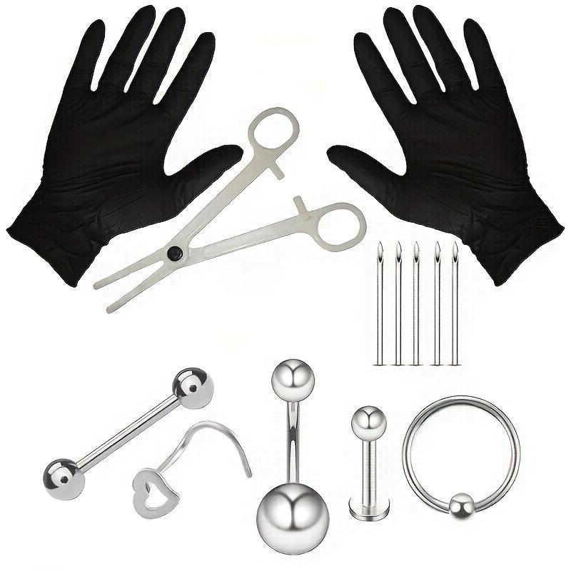 Puncture Suit Piercing Jewelry Kit Contains 5 Pieces Puncture Needle Nose Ring Navel Stud Combination