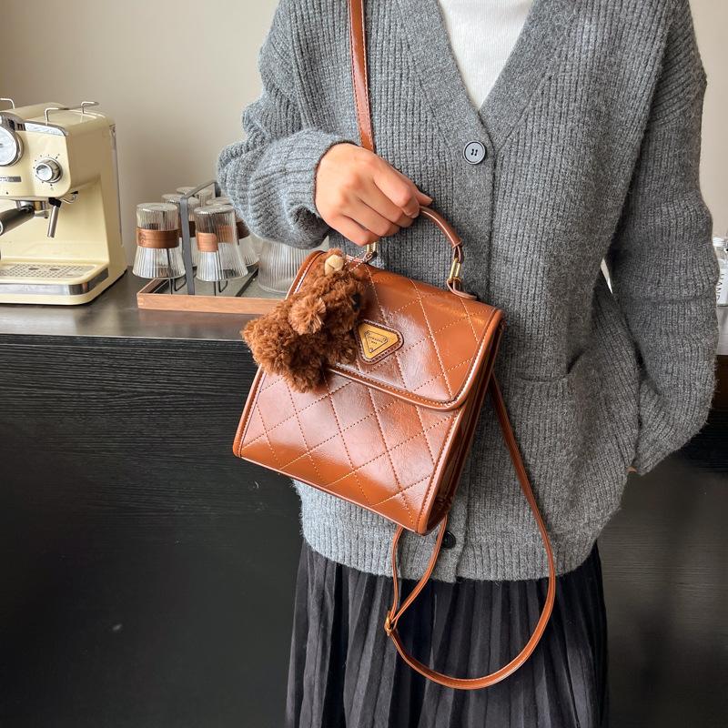 20254 New Oxford cloth chain rhombus oblique span bag, high-end versatile fashion tote underarm shoulder bag