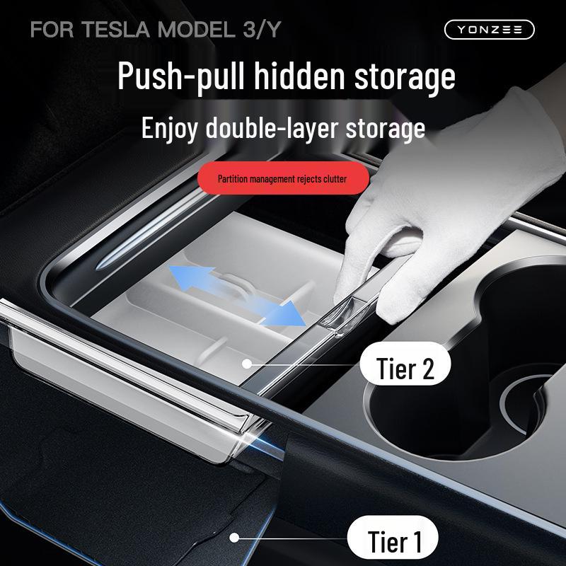 Silicone Ice Box for Tesla Model 3/Y Center Console Storage