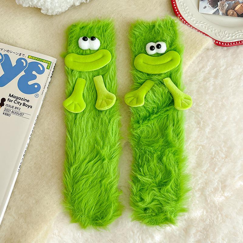 Raupen Plüsch Bodensocken, Lustige Tier Kniehohe Haussocken, Ultraweich für Damen Herren Jugendliche, Gemütliches Unisex Geschenk Weihnachtsstrumpf