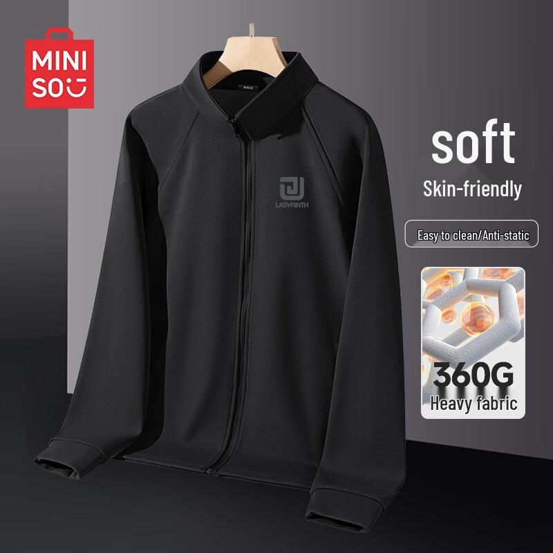 

MINISO Men s Loose Fit Stand-Collar Heavyweight Sweatshirt 2XL