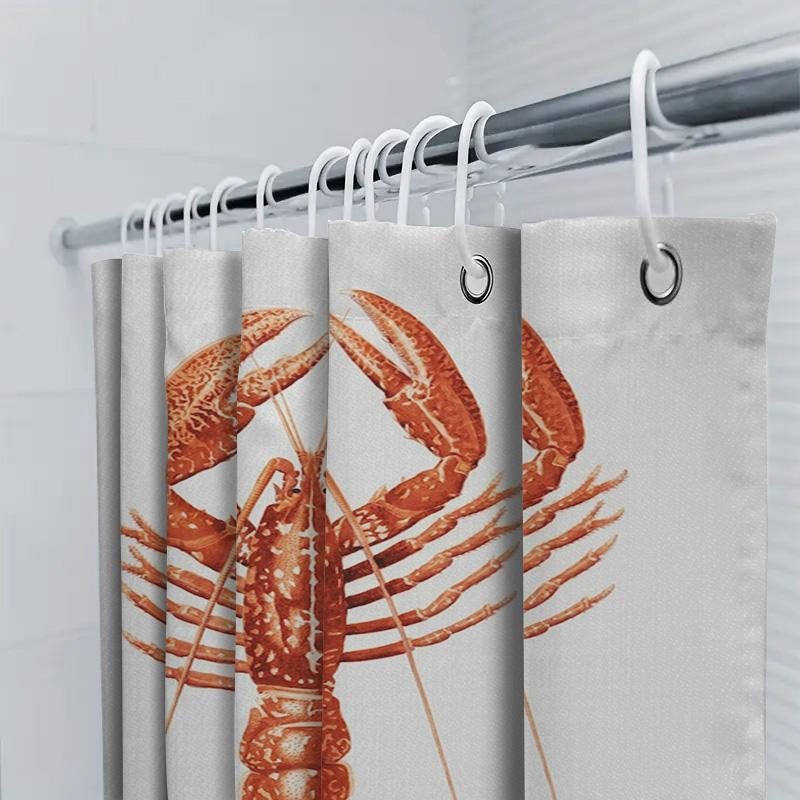 Modern Bathroom Decor Shower Curtain Waterproof Home Decoration With Crab Print In Various Colors High Quality Fabric For Long L