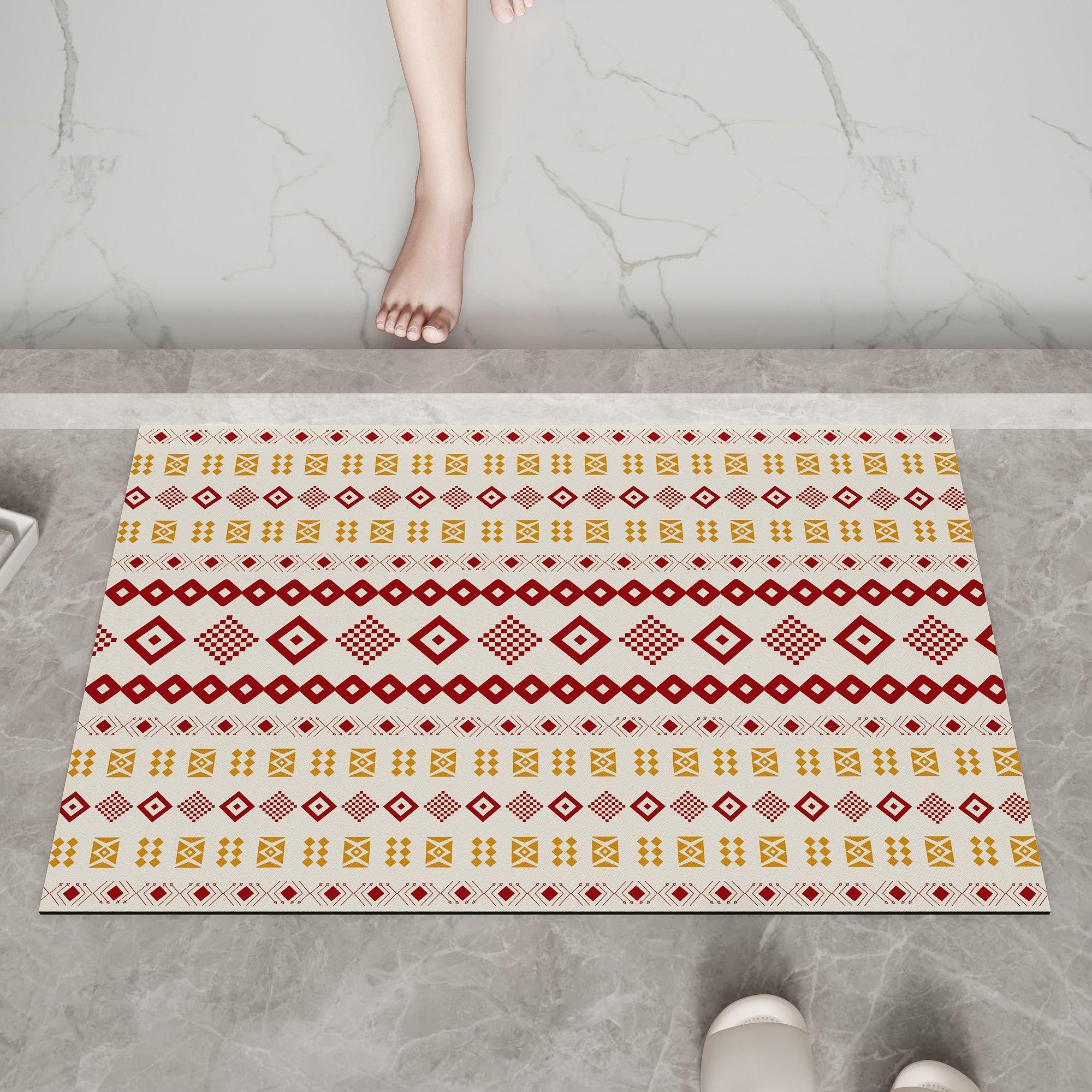 

Марокканские влагостойкие коврики для ванной, абсорбирующие коврики из диатомовой земли и бытовые коврики для пола с противоскользящим покрытием 40X60cm 15.7X23.6in