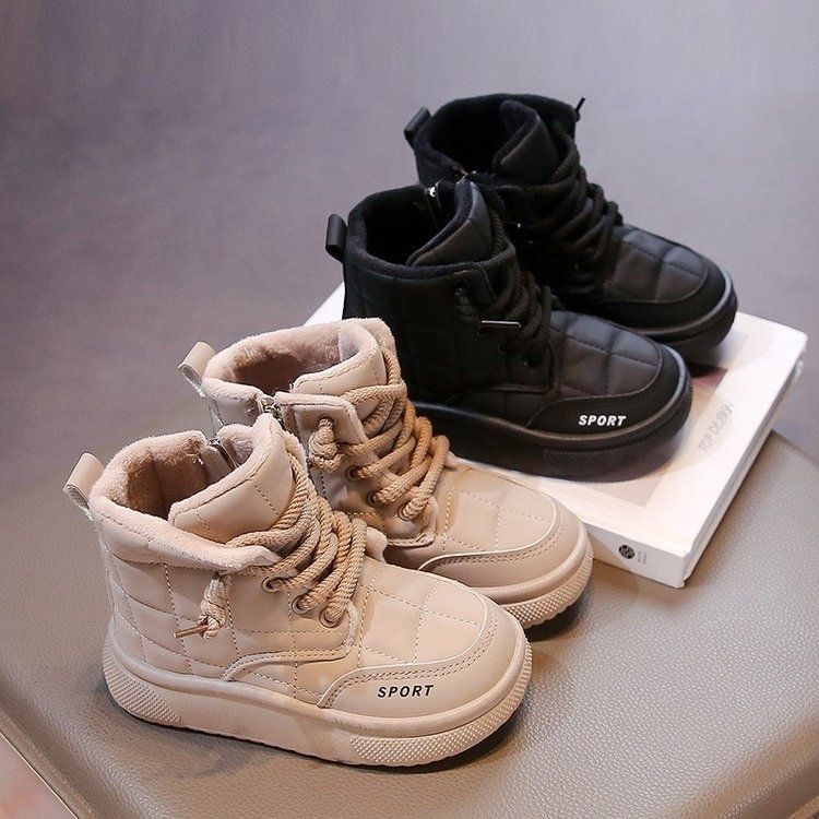 Girls Boots Boys Winter Cotton Shoes 2025 New Short Boots Thermal Velvet Martin Boots Children's Snow Cotton Boots Tide