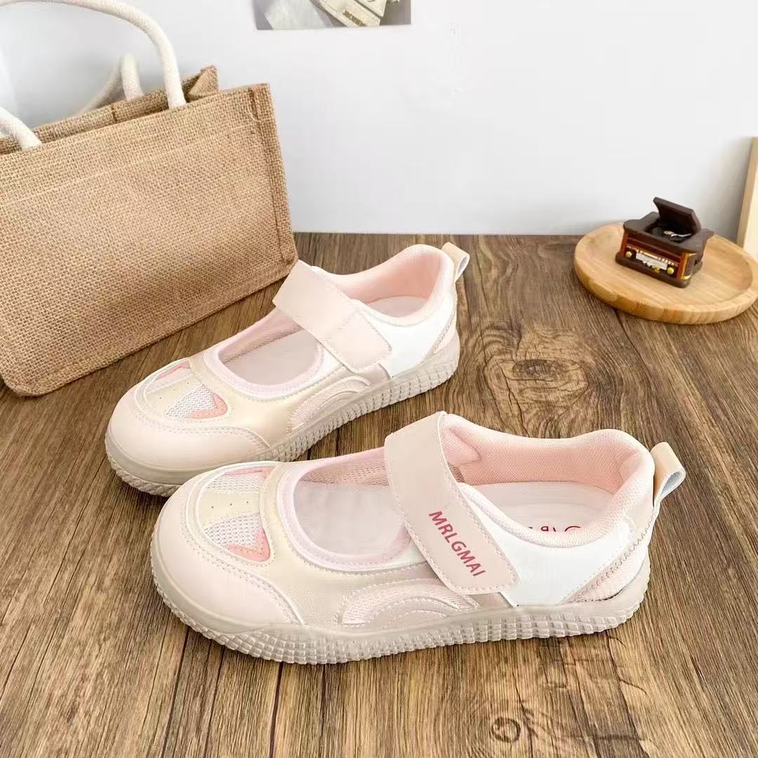 

Shallow floral lace Mary Jane s new hollow breathable German training shoes 35【foot length 22.5cm】 розовый