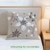 1pcs Beige Floral Leaf Pattern Cushions Pillowcase Polyester Cushion Cover Throw Pillow Pillowcover Home Car Sofa Decor