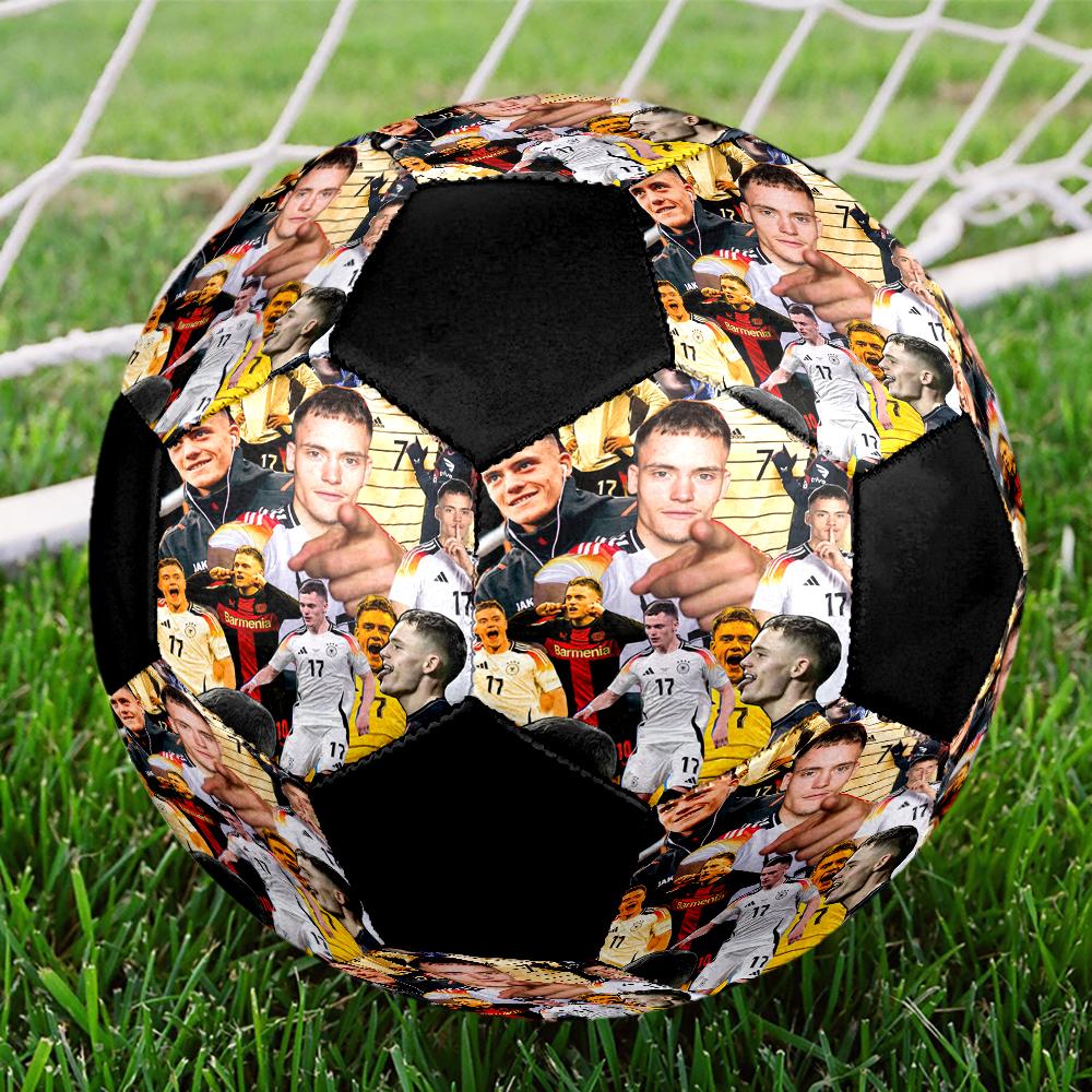 Florian Wirtz Indoor Soccer Ball Colorful Machine Stitched PVC Size 5 Team Training Competition Ready Durable High-Bounce Cool Sports Gift