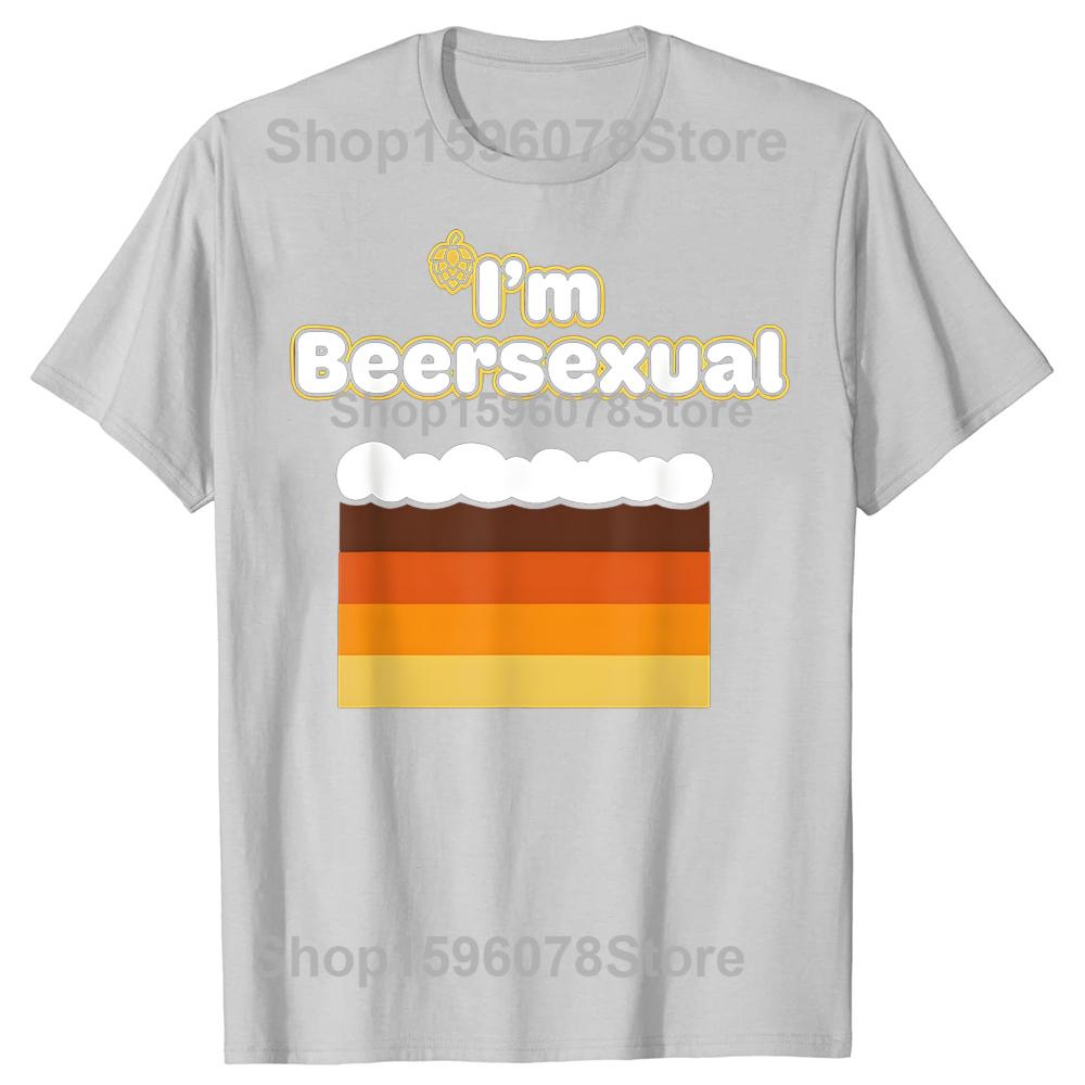 Im Beersexual Amante della Birra Battuta Bere LGBTQ T-shirt Uomo Moda Stampa T-shirt Larga Oversize Streetwear Hip Hop T-shirt Unisex