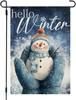 CROWNED BEAUTY Hello Winter Garden Ag Snowman 12x18 Inch Double Sided Blue Decoration for Outside Yard CF1903-12 UUL EEZ