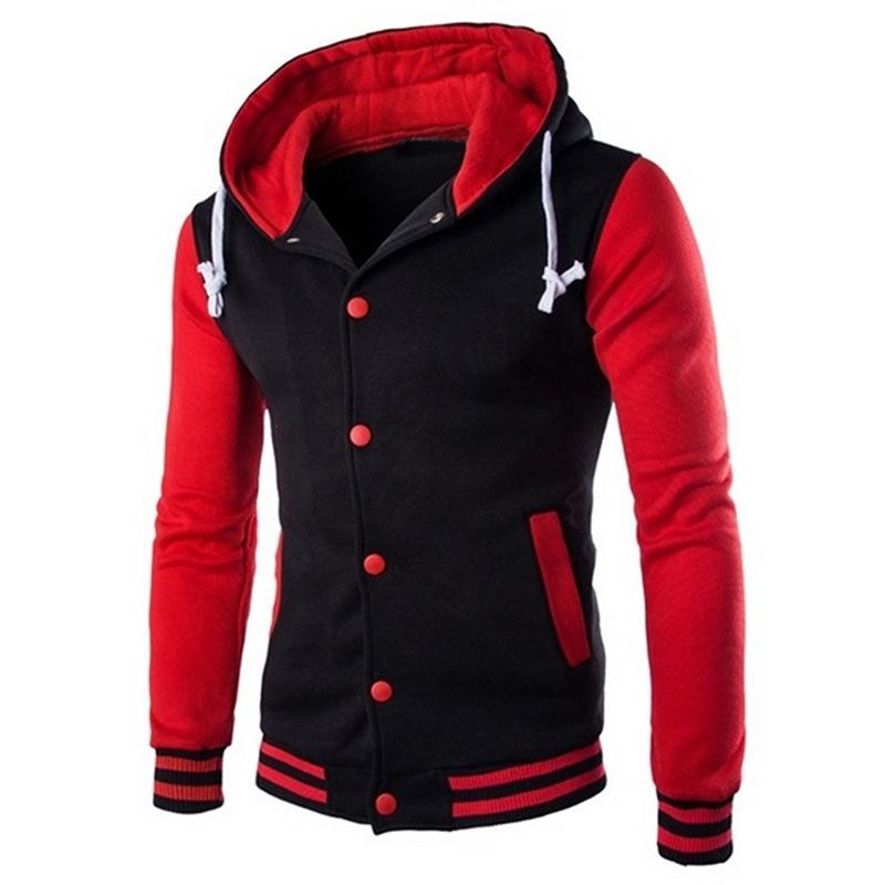 Frühling Herbst Herren Kapuzenjacken Jacke Junge Baseball Kapuzenjacken Mantel Mode Streetwear Slim College Varsity Übergröße