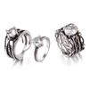 Vintage Rhinestone Crystal Zirconia Ring Trio Set
