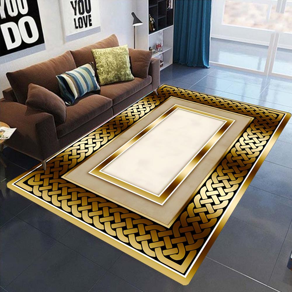 Gold Schwarz Geometrische Teppiche Nordisch Luxus Wohnzimmerteppiche für Schlafzimmer Sofatisch Daneben Großer Bereichsteppich Heimdekor Matten Tapete