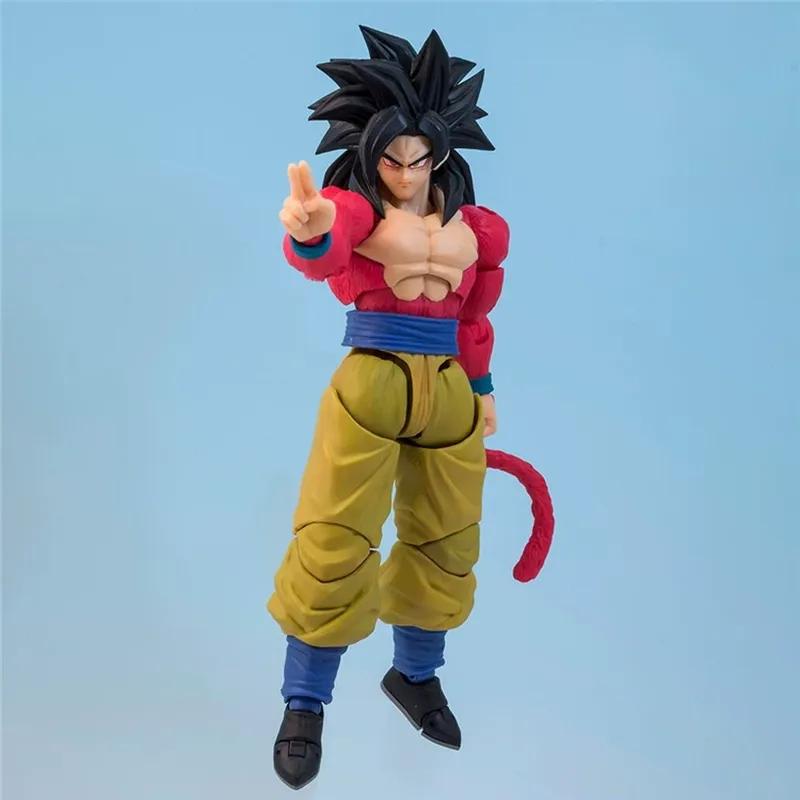 15cm SHF Figure Set Dragon Ball GT SSJ4 Goku Vegeta Articulated Action Figure Replaceable Head & Hand Parts Anime Model Toy Gift