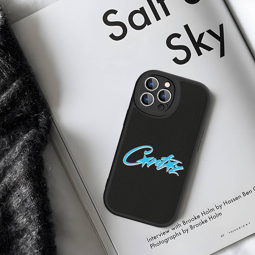 Hot Fashion C-Corteizs Leather Phone Case For IPhone 16 14 15 Pro Plus 13 12 11 Pro Max Silicone Cover