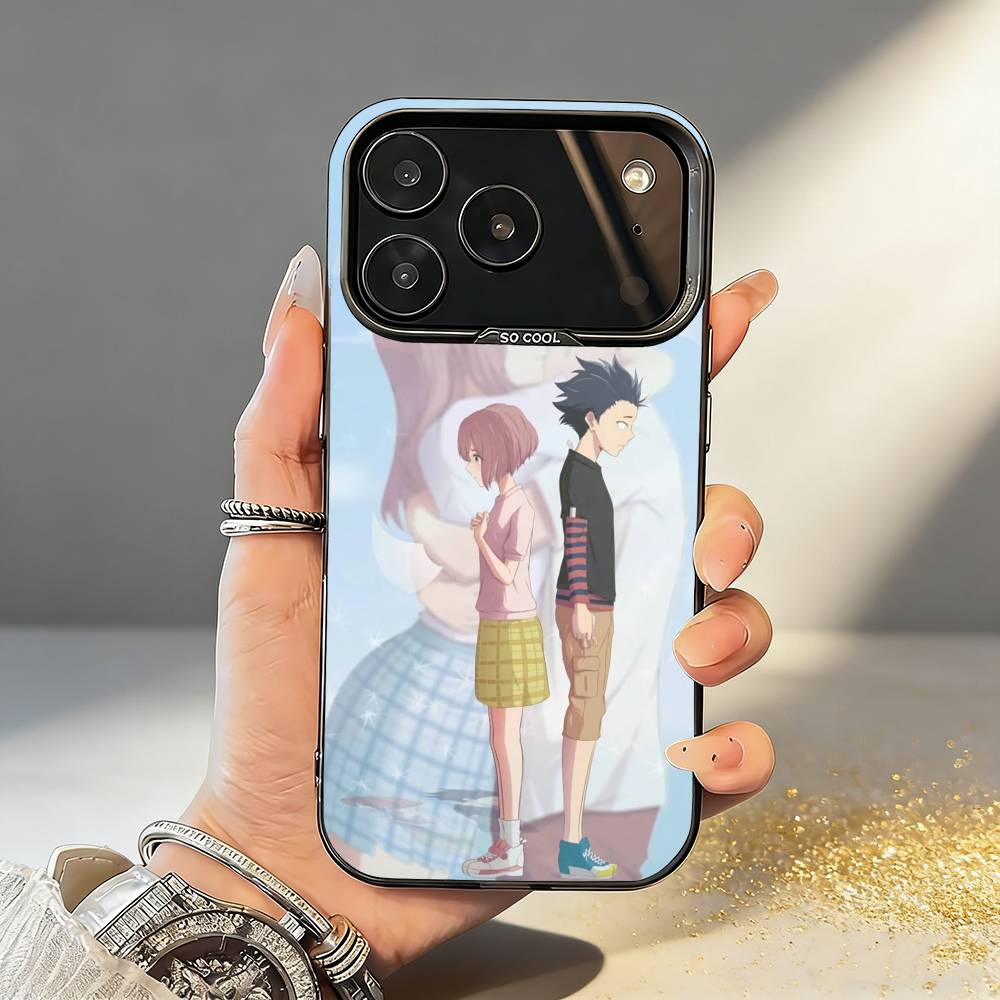 A Silent Voice - Shoko Nishimiya - Anime Movie Phone Case For iPhone17,16,15,14,13,12,11,Pro,MAX Gray Matte Silicone Black Cover
