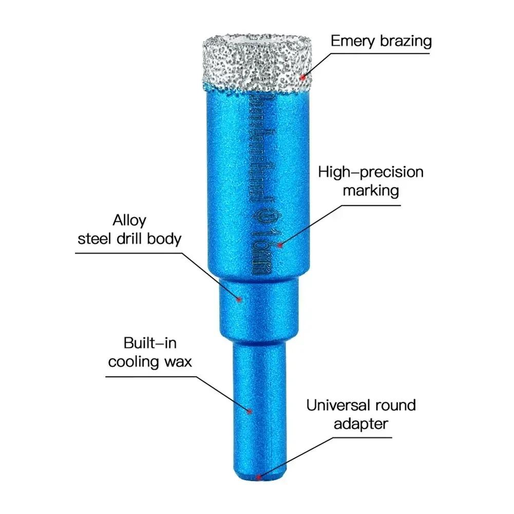 Diamond Coated Drill Bit Tile Marble Glass Ceramic Hole Saw Dry Drill Diamond Core Bit 6MM 8MM 10MM 12MM 14MM 16MM Self-cooling