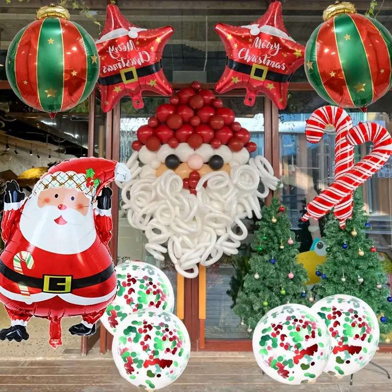 Christmas Decor Balloon Set: Santa, Star, and Candy Cane
