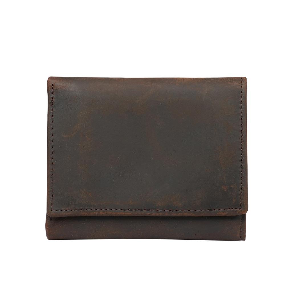 Genuine Leather Trifold Wallet for Men Casual High Quality Trifold Leather Wallet Cardholder Purse Cartera Hombre Men Wallet