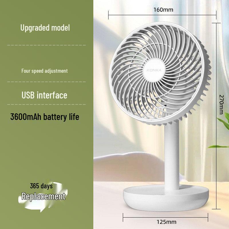 

Konka USB Rechargeable Mini Fan - Portable, Strong Wind for Student Dorms 0mAh