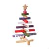 Christmas Tree Statue Wood Figurine Collectible for Home Decor Tabletop Ornament Sculpture
