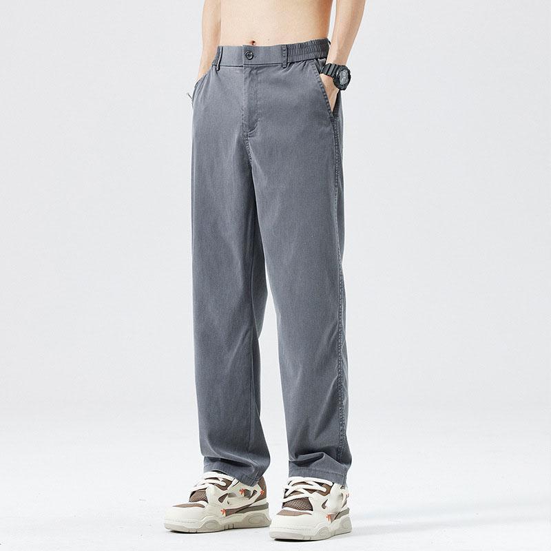Soild Color Ultra-thin Loose Pants Men's Breathable Soft Straight Casual  Loose Simple  Sweatpants Plus Size