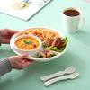 Round Dinner Divided Plates Plastic Breakfast Plate Dinnerware Compartment  Serving Tray  Kids