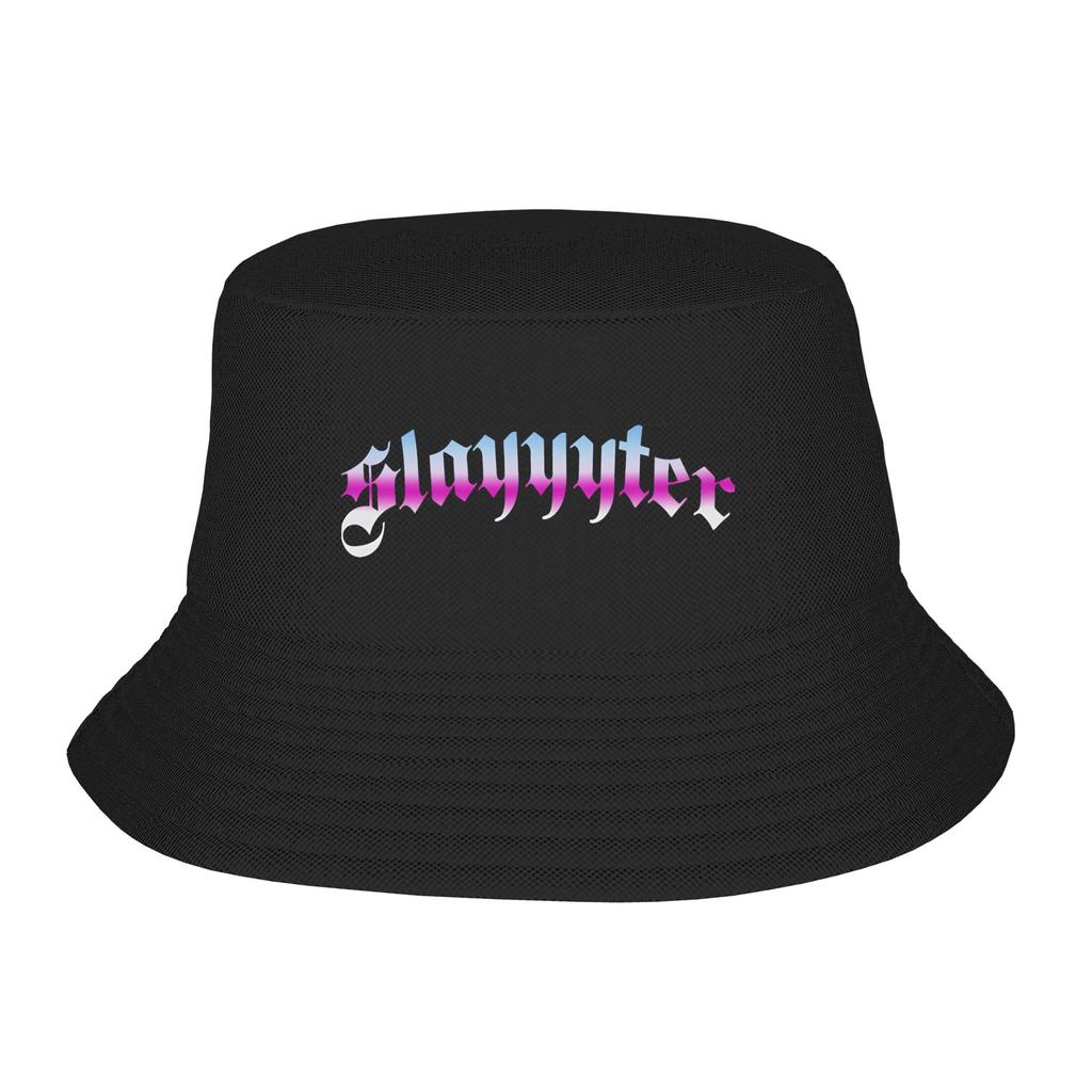 Harajuku  SLAYYYTER Bucket Hat Unisex Foldable Camping  FisherUnisex Caps Beach Hatwear Bob Hat