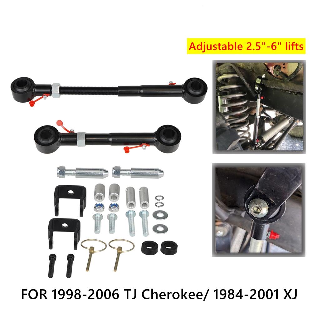 Front SwayBar Quick Disconnect Adjustable 2.5-6" Lifts For Wrangler 1998-2006 TJ Cherokee 1984-2001 XJ