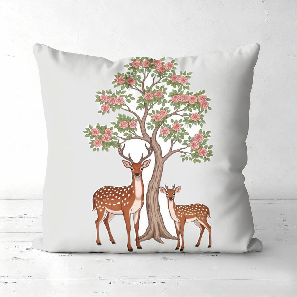 Deer And Tree Pattern Decorative Cushion Covers Polyester pillowcase, sofa decorative cushion cov Headboard Pillow