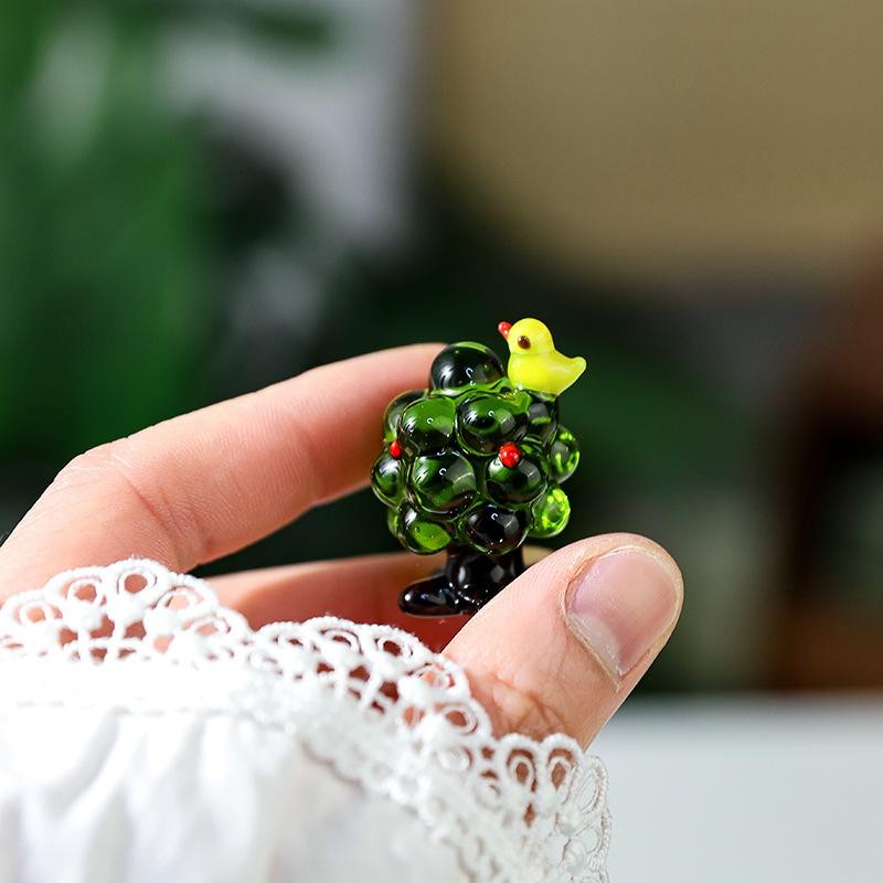 Creative Japanese-style Mini Glass Animals Ornaments Cute Forest Animal Owl Deer Tiger Glass Ornament Home Decor Accessories