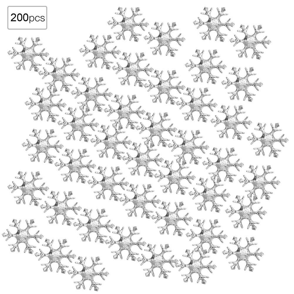 

200 Pcs Snowflakes Confetti Non Woven Fabric Christmas Fluffy Party Decoration Snowflakes(золотой ) серебряный