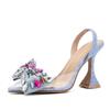 Fashion Eilyken Fashion Denim Bowknot Crystal Pumps Sexy Pointed Toe High Heel Women Sandals Prom Party Spring Shoes Zapatillas De Mujer