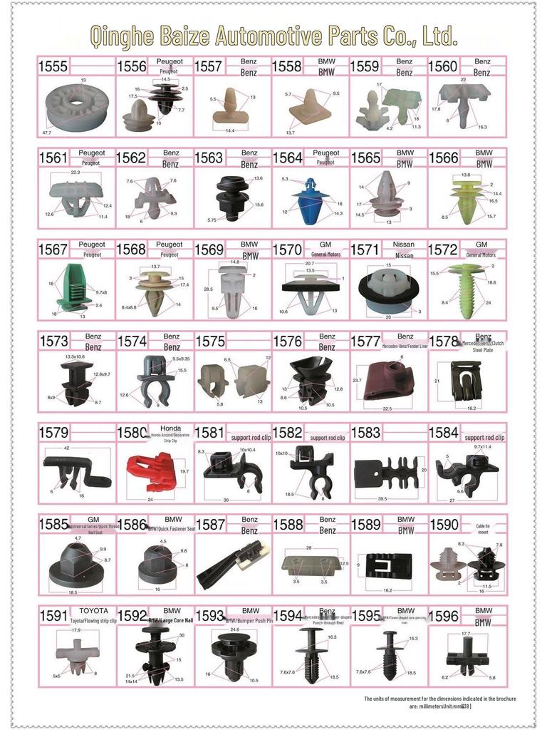 Peugeot Car Door Panel & Fender Nylon Snap Fasteners