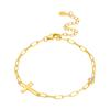 Orstarry New 925 Silver 18k Gold Cross Religious Symbol Bracelet Chain Link Women Bracelet Birthday Trend Jewelry Gifts