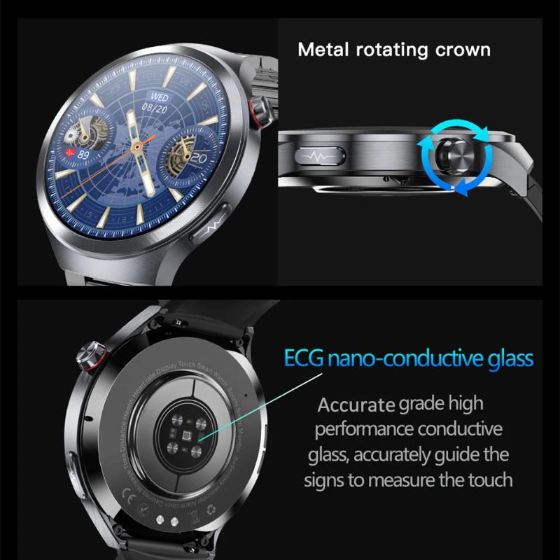 2025 New Uric Acid Blood Pressure Blood Oxygen Body Analysis Smart Watch ECG+PPG Clock Bluetooth Call Smart Watch Men Fatigue Monitoring