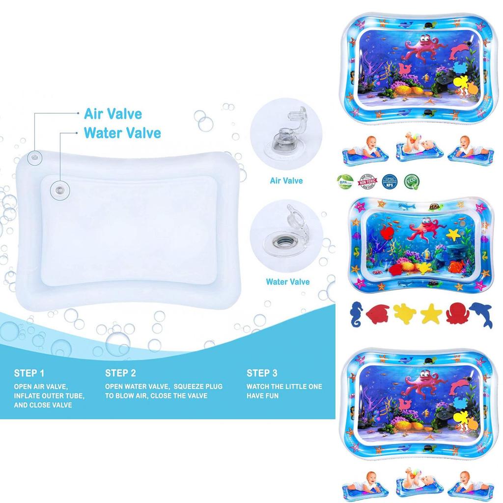 Durable Pvc Baby Tummy Time Water Play Mat Octopus Design For Boys And Girls